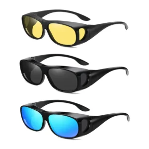 Wrap Around Fit Over Glasses Uv400 Polarized Sunglasses Outdoor Anti Glare Driving Sunglasses Night Vision Glasses