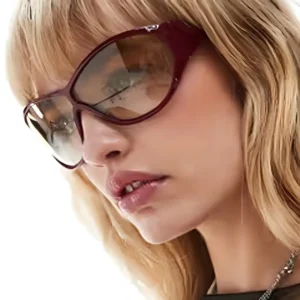 Wrap Around Futuristic Sun Glasses Y2K Female Shades Eyewear Cycling Colorful Oval Sunglasses