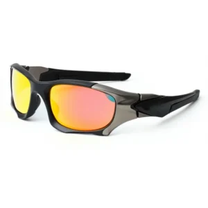 Y2K Polarized Sports Sunglasses Outdoor Cycling Fishing TR90 Frame Blue/Orange Lenses