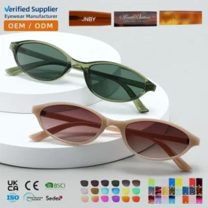 Y2K Style Slim Oval Sunglasses PC Frame UV400 XY2540 Custom Logo Fashion Small Frame Eyewear