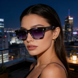 YIXUN OPTICS Women’s Vintage Full Rim Square Polarized Mirror Sunglasses with UV Protection Durable & Anti Glare Lenses
