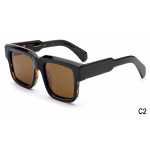 YIYI European American High end Retro Fashion Full Rim Sunglasses Square Frame Diamond Lightweight Wide leg Men’s