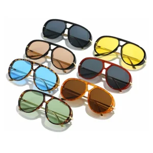Yana DL9916 Square Sunglasses for Unisex Adults UV400 Protection PC Frame Metal Temple Fashionable Trendy Design All