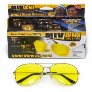 Yellow Lens Driving Night Vision Glasses Anti Glare Metal Aviation Sunglasses