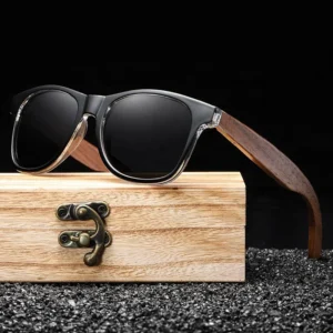 Yvan Fashion Custom Logo PC Frame Bamboo Wood Sun Glasses With Pins Walnut