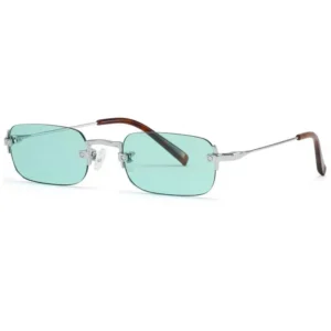 ZW2505S Rimless Metal Sunglasses Rectangle Designer Glasses Colored Lens Green Orange Sun Glasses Blue Ready Stock