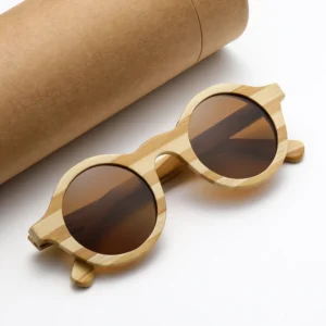 Zebra Bamboo Polarized Sunglasses Unisex UV400 Polyurethane Wooden Temples Glasses Shades Oculos 8562