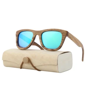 Zebra Wood Bamboo Sunglasses for Men Women Polarized Lens UV400 Custom Logo Wooden Sunglasses