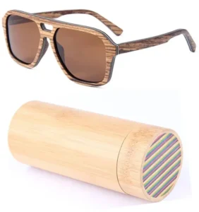 custom print engrave logo dropshipping glasses wooden sunglasses with Blue coating way bamboo sunglasses