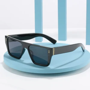 new rice nail sunglasses European and American glasses trend square metal sunglasses