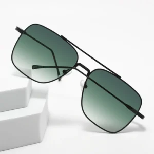 square Frame Ocean Lens Shades Fashion Sun Glasses Metal Sunglasses Eyewear Oculos